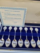A cased set of 'The Twelve Zodiac spoons', London 1957. With Certificates of Authenticity. Terminati