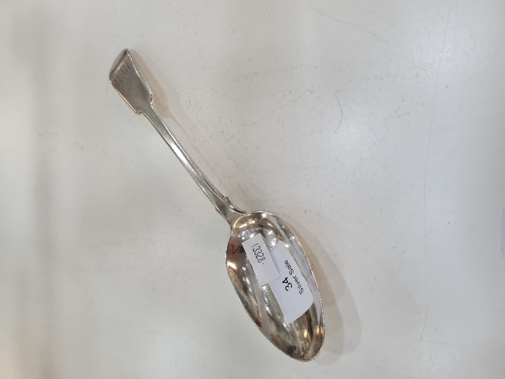 Paul Storr:  A George III Silver dessert spoon, London 1817, Paul Storr. Initialled handles, marks a