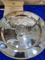 A silver limited edition plate, number 137/2000, to commemorate 'The First British Empire 1607-1776'