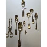 A small quality of older flatware - mainly teaspoons, to include a pair of teaspoons, and other Geor