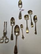 A small quality of older flatware - mainly teaspoons, to include a pair of teaspoons, and other Geor