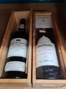 A bottle of Grahams Vintage Port, 1998 in wooden case and one other bottle of Smith Woodhouse Vintag