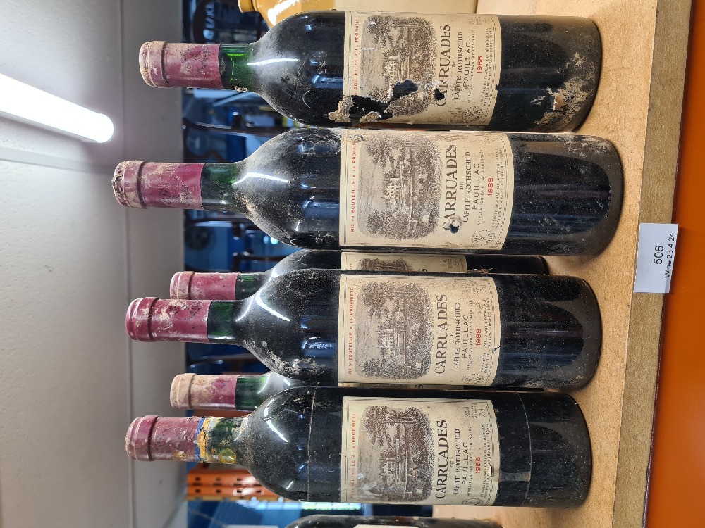 Carruades de Lafite Rothschild, Pauillac, 1988, 7 bottles x 75cl