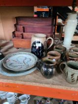 A small quantity of Studio Pottery including 6 mugs and sundry