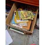 A box of children's books including Ladybird, plus one other box of books