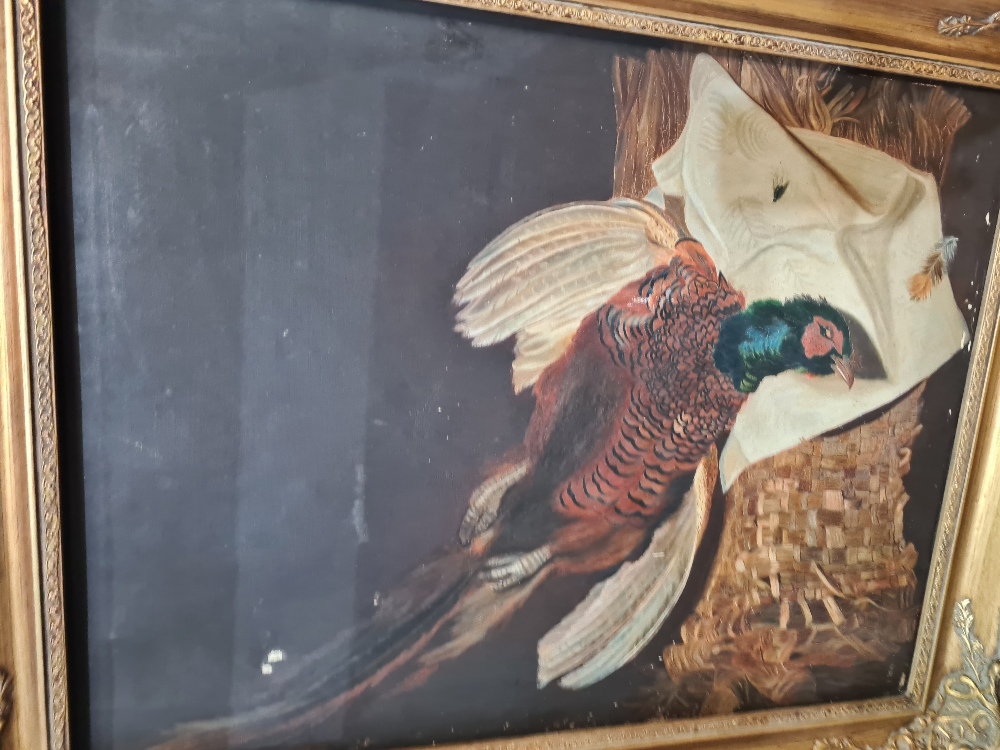 An oil painting depicting dead pheasant and 3 other pictures - Image 4 of 4