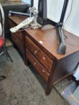A pair of 2 drawer bedside chests