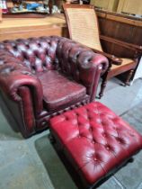 Modern red chesterfield