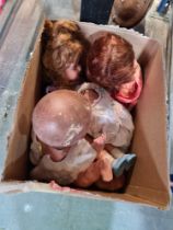 A box of vintage dolls - various some with china heads