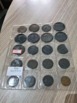 Two cartwheel pennies late 18 Century and other copper coins from the same era