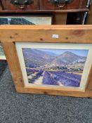 A pair of late 20th Century watercolours of Italian field in landscape both signed, first name Lione