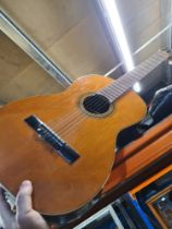 A Spanish made 6 string guitar and case