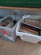 Two boxes of vinyl LPs, mixed genres