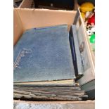 A box of ephemera including photographs and Kensitas Silk cards