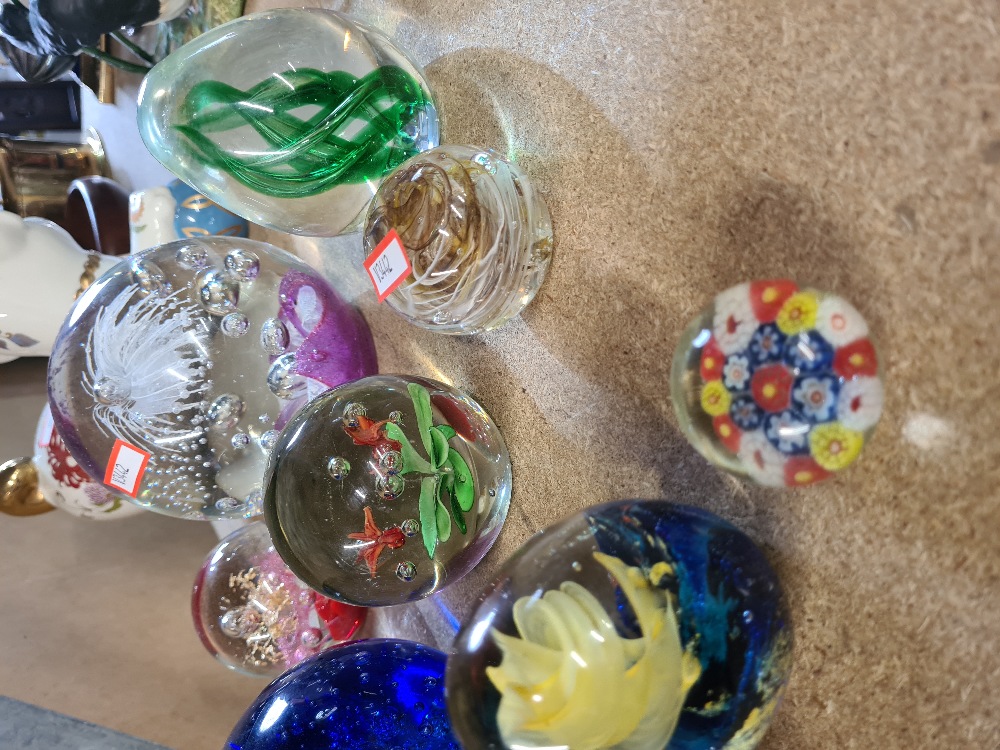 A small quantity of glass paperweights, some large examples included - Image 2 of 3