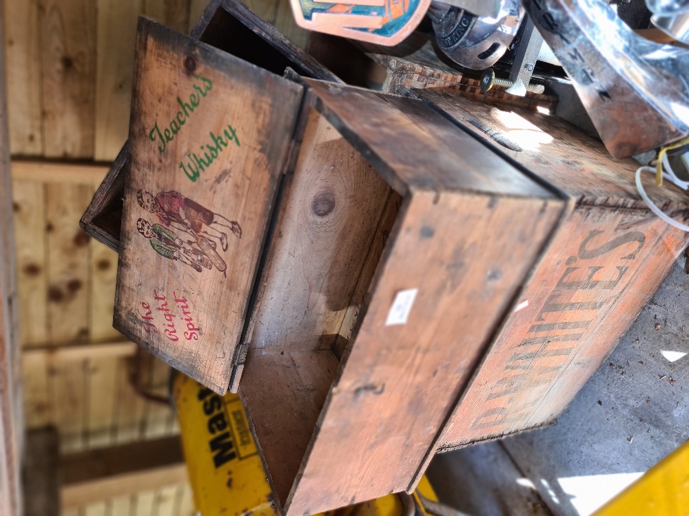 Beer pumps, old wooden crates for alcohol and similar - Image 4 of 5