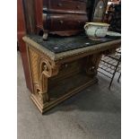 A 19th Century continental gilt wood table, in original finish, wwood table