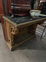 A 19th Century continental gilt wood table, in original finish, wwood table