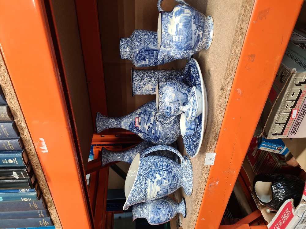 A quantity of Foley blue and white items and sundry