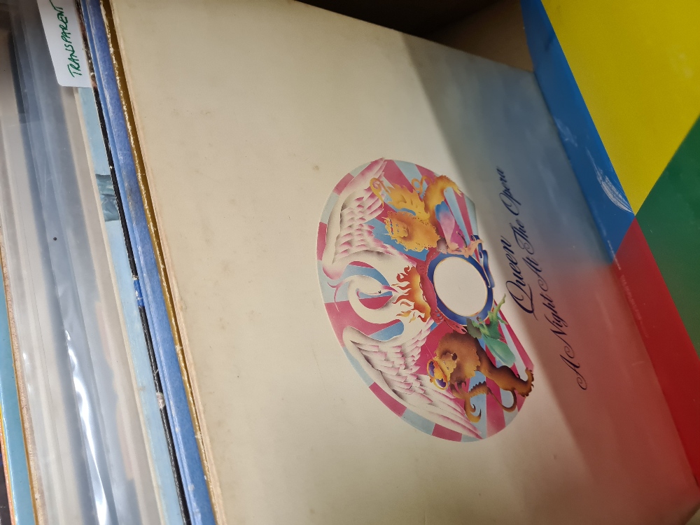 A box of Rock and Pop vinyl LPs from the 1970s and 80s including Queen, The Beatles and Pink Floyd - Image 5 of 11