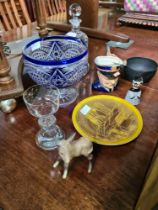 A mixed lot to include glassware, a Beswick Donkey, etc