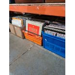 Three boxes of vinyl LPs, mixed genres
