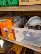 A Black & Decker paint stripper and box of sundry