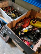 Two trays of playworn diecast and similar
