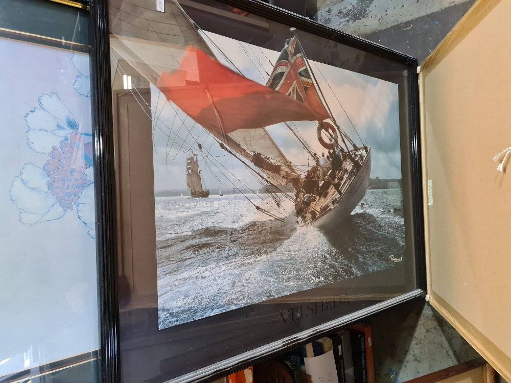 Two reproduction Beken of Cowes prints and other pictures - Image 2 of 6