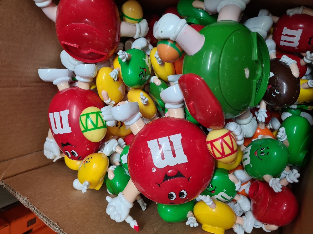M & M's, two boxes of figure dispensers medium and small examples, mainly holding Easter eggs and pr - Image 3 of 3