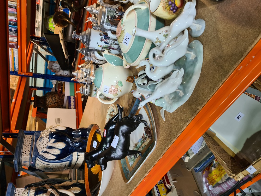 A selection of various ceramics, including Poole Pottery, Beswick, Wade, etc, including Susie Cooper