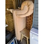 A small Chaise longue and a metal stool