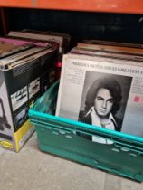 Three boxes of vinyl LP records and a small amount of 7 inch singles. LPs mixed genres but to includ