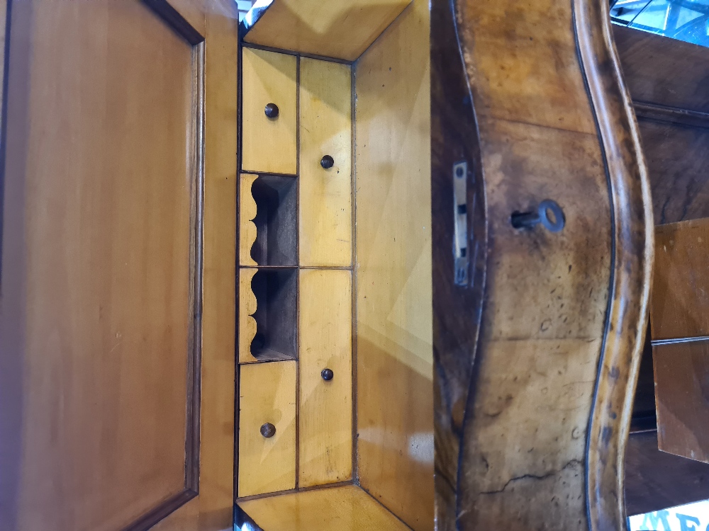 A Victorian walnut Davenport having four side drawers and carved scroll supports - Image 7 of 7