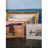 A quantity of pictures by G C Tomkins including a seascape (6)