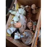 A small box of ceramics including Peter Rabbit, Mrs Tigiwinkle, etc
