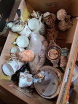 A small box of ceramics including Peter Rabbit, Mrs Tigiwinkle, etc