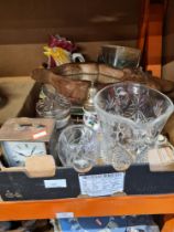 A tray of sundry including decorative plates