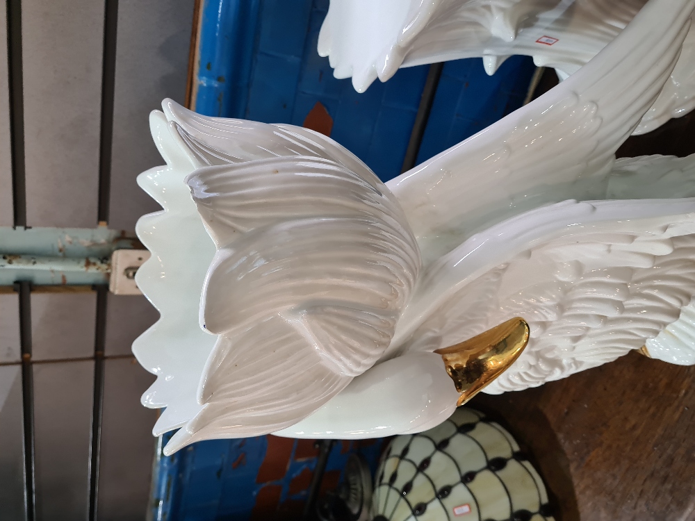 A large Bassano Italian swan jardiniere and stand - Image 3 of 3