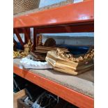 A quantity of modern gilt wall brackets, picture frames and similar