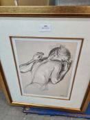 Two nude prints and 2 Tobagan pencil signed prints (4)