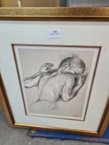 Two nude prints and 2 Tobagan pencil signed prints (4)