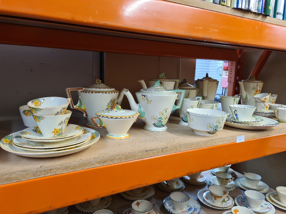 Various partial sets of 1930s tea and coffee wares, mainly Burleigh ware