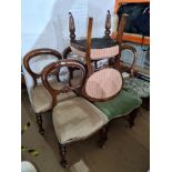 Various Victorious balloon back chairs and others