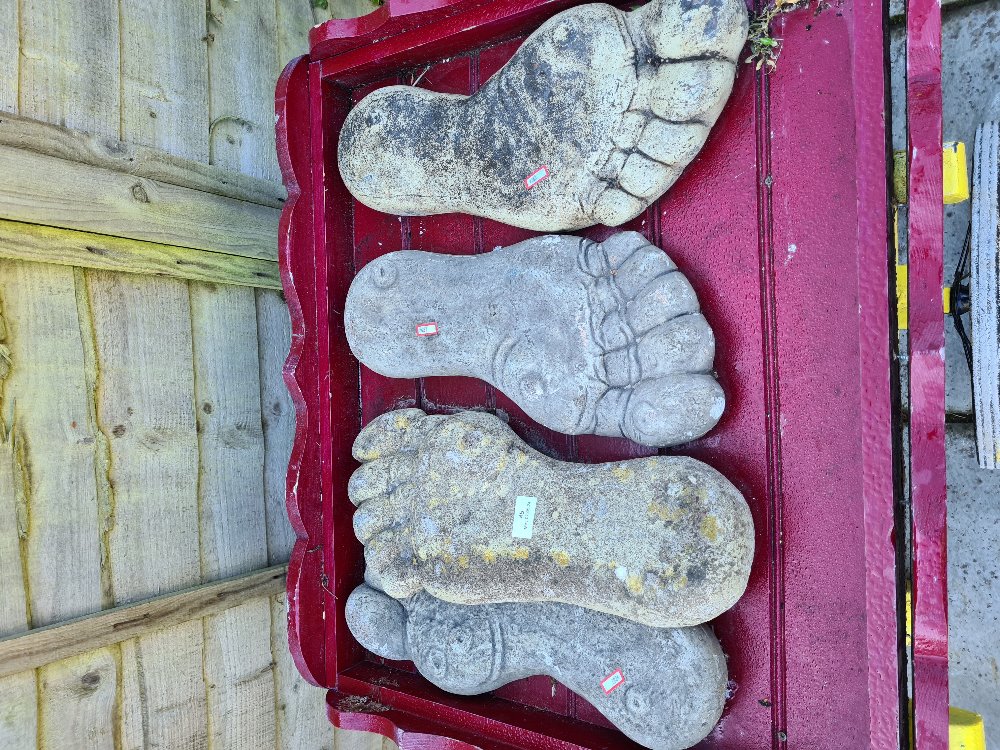 Four similar reconstituted feet