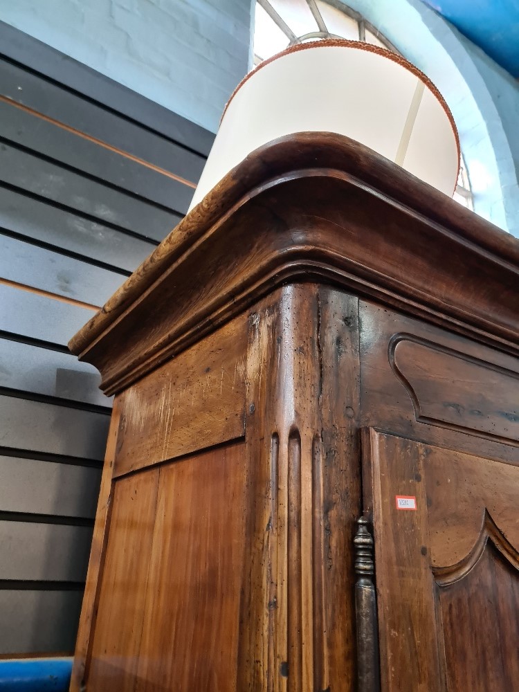 A beautiful French antique Walnut two door Armoire, having one long drawer, the interior shelved, 15 - Image 4 of 7