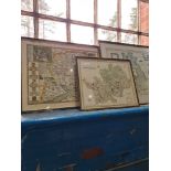 An antique map of Hertfordshire and two other reproduction maps