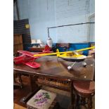 Two Remote control electric aeroplanes without control units, the largest wingspan, 102cm