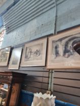 Three pencil signed Russell flint prints and one other unsigned limited edition example