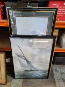 Two reproduction Beken of Cowes prints and other pictures